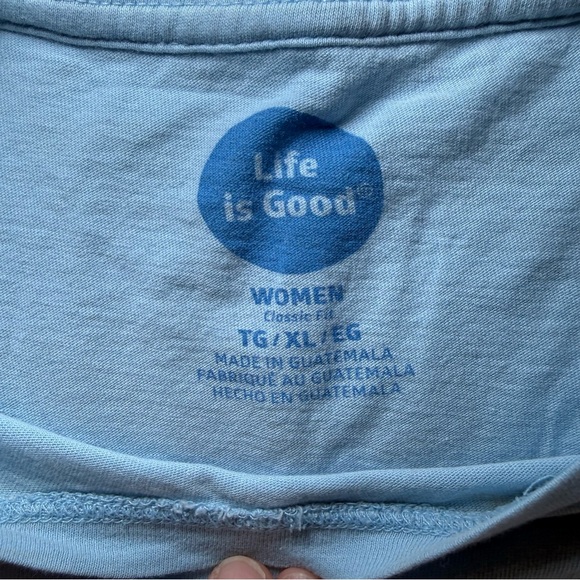 Life is Good Women’s Size XLarge Classic Blue Short Sleeve Tshirt Kayak Outdoor - Picture 3 of 4
